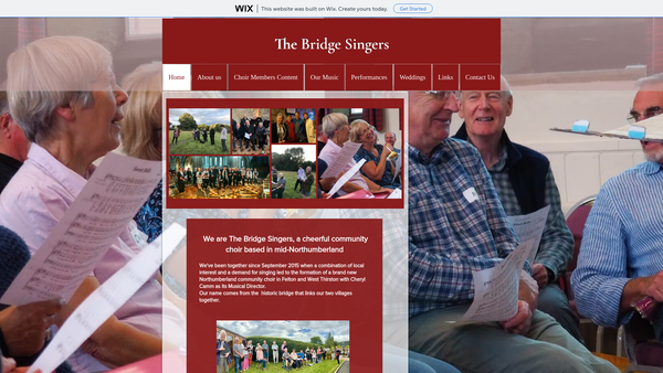 Screenshot of the The Bridge Singers website