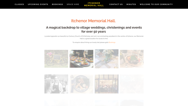 Screenshot of the Itchenor Memorial Hall website