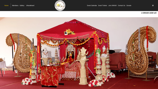 Screenshot of the Uttarakhand Welfare Association (UK) Ltd website