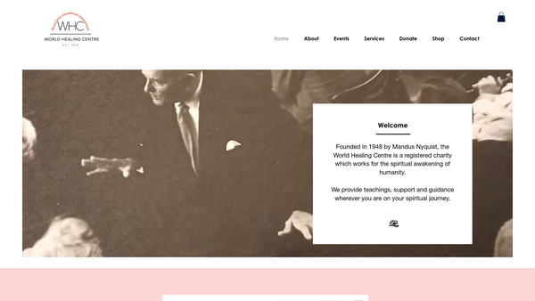 Screenshot of the World Healing Centre website
