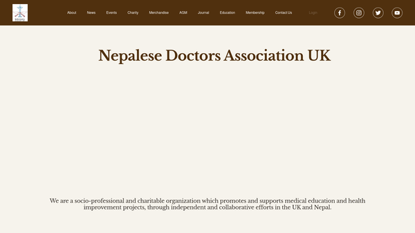 Screenshot of the Nepalese Doctors Association UK website