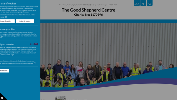Screenshot of the The Good Shepherd Centre website