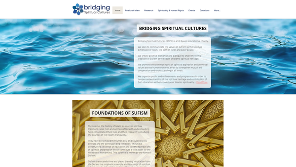 Screenshot of the Bridging Spiritual Cultures website
