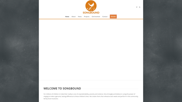 Screenshot of the Songbound website