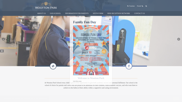 Screenshot of the The Friends Of Wootton Park School website