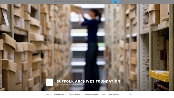 Screenshot of the Suffolk Archives Foundation website