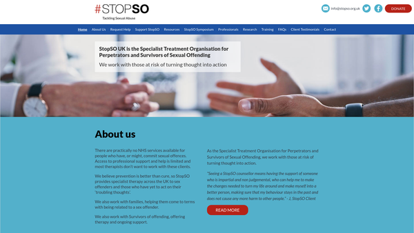 Screenshot of the Stopso UK website