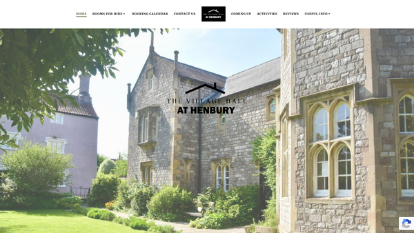 Screenshot of the Henbury Village Hall website