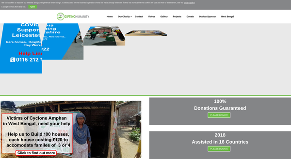 Screenshot of the Giftinghumanity website