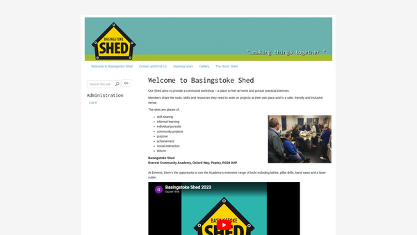 Screenshot of the Basingstoke Shed website