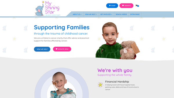 Screenshot of the My Shining Star website