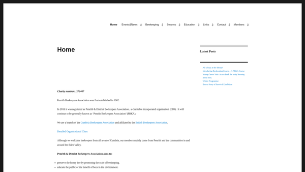 Screenshot of the Penrith And District Beekeepers Association website