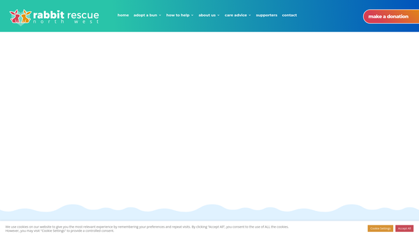 Screenshot of the Rabbit Rescue North West website
