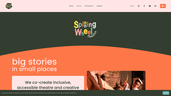 Screenshot of the Spinning Wheel Ltd website