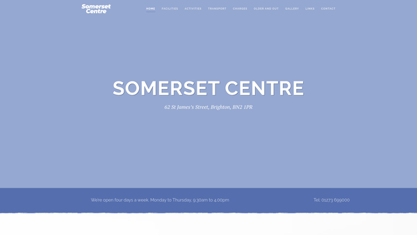 Screenshot of the The Somerset Centre, Brighton website