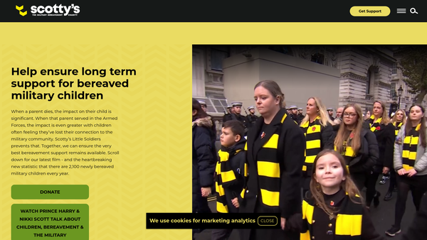 Screenshot of the Scotty's Little Soldiers website