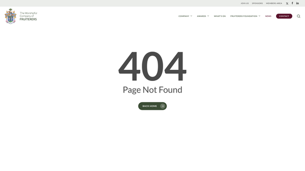 Screenshot of the The Fruiterers' Foundation website