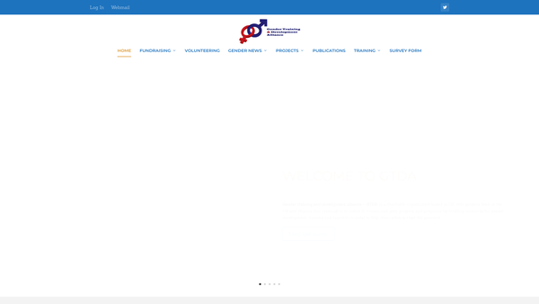 Screenshot of the Gender Training And Development Alliance website