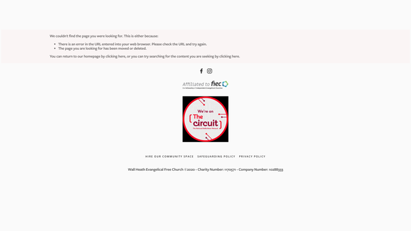 Screenshot of the Wall Heath Evangelical Free Church website
