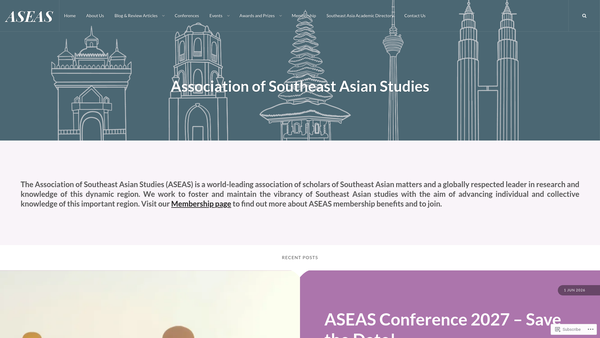 Screenshot of the Association Of Southeast Asian Studies In The United Kingdom website