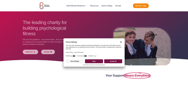 Screenshot of the Bounce Forward website