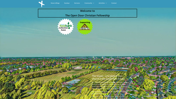 Screenshot of the The Open Door Christian Fellowship website