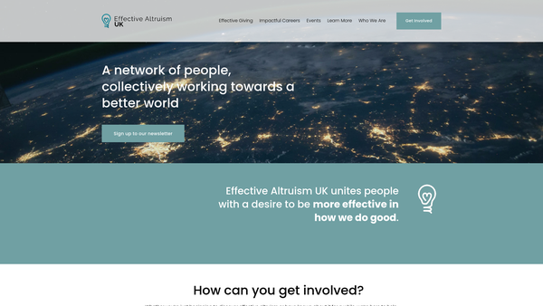 Screenshot of the Effective Altruism UK website