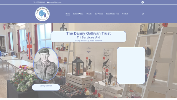 Screenshot of the The Danny Gallivan Trust Tri Services Aid website