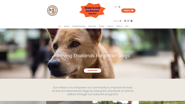 Screenshot of the Headrock Dogs Rescue UK website