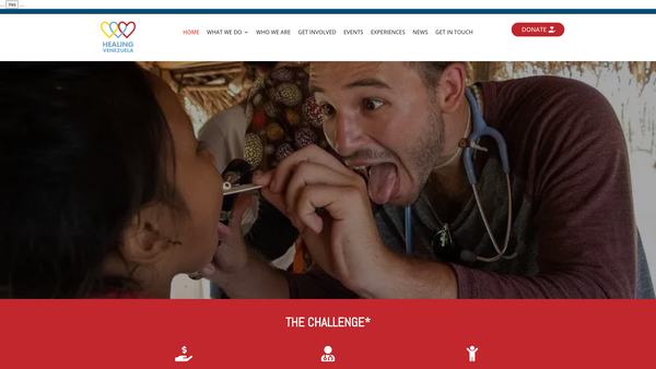 Screenshot of the Healing Venezuela website