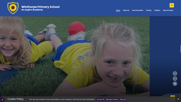 Screenshot of the Winthorpe Primary School PTA website