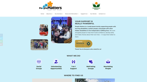 Screenshot of the People Matters (West Yorkshire) website