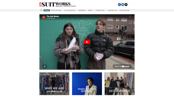 Screenshot of the The Suit Works website