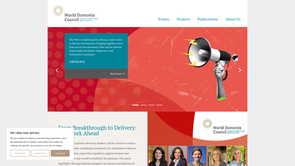Screenshot of the World Dementia Council website