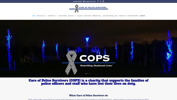 Screenshot of the Care Of Police Survivors website