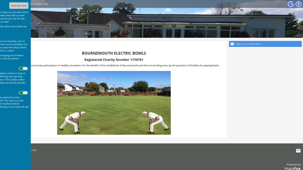 Screenshot of the Bournemouth Electric Bowls Club website