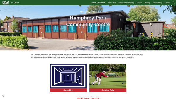Screenshot of the Humphrey Park Community Association website