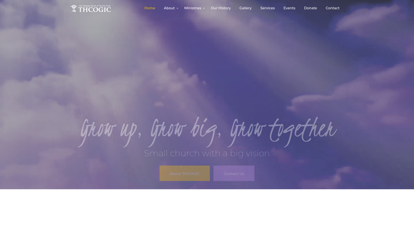Screenshot of the The Healing Church Of God In Christ website