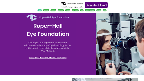 Screenshot of the Roper-Hall Eye Foundation CIO website