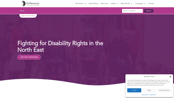 Screenshot of the Difference website