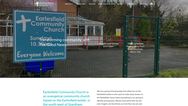 Screenshot of the Earlesfield Community Church website