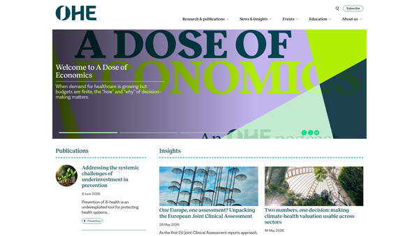 Screenshot of the The Office Of Health Economics website