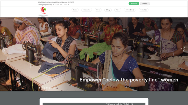 Screenshot of the Life Global UK website