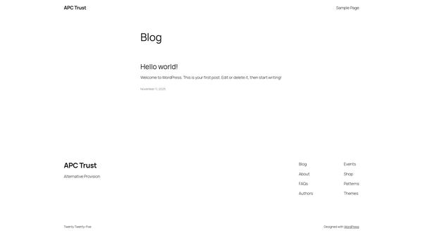 Screenshot of the AP Challenge Trust website