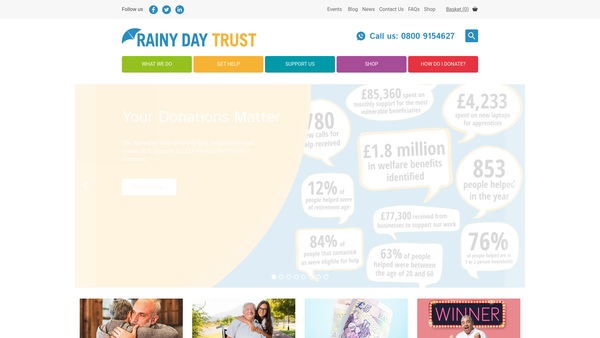 Screenshot of the Rainy Day Trust website