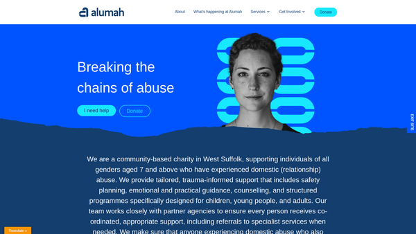 Screenshot of the Alumah CIO website