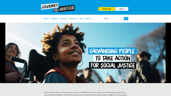 Screenshot of the Journey To Justice website