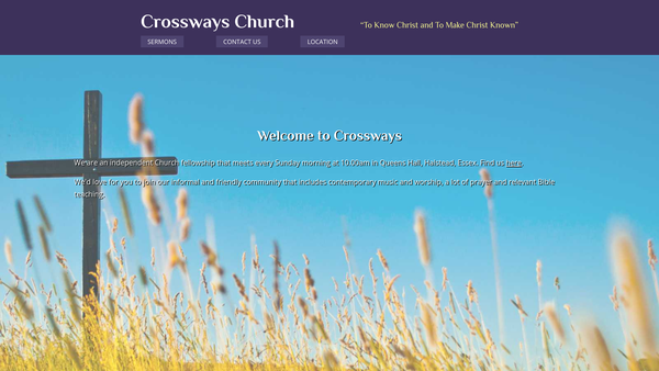 Screenshot of the Crossways Church Fellowship website