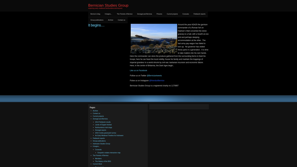Screenshot of the Bernician Studies Group website