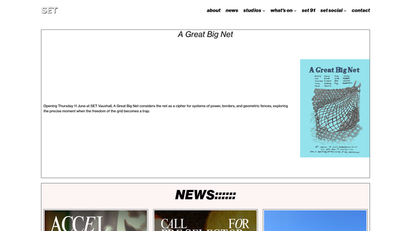 Screenshot of the Set Centre website